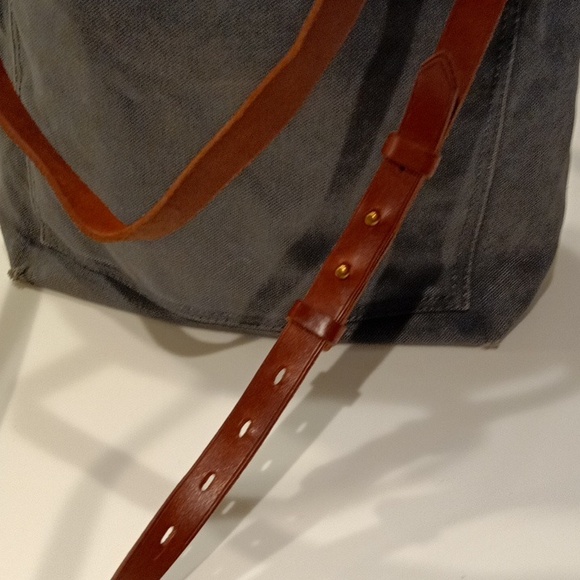 Madewell Canvas Transport Tote Bag with Brown Leather Straps - Picture 5 of 12